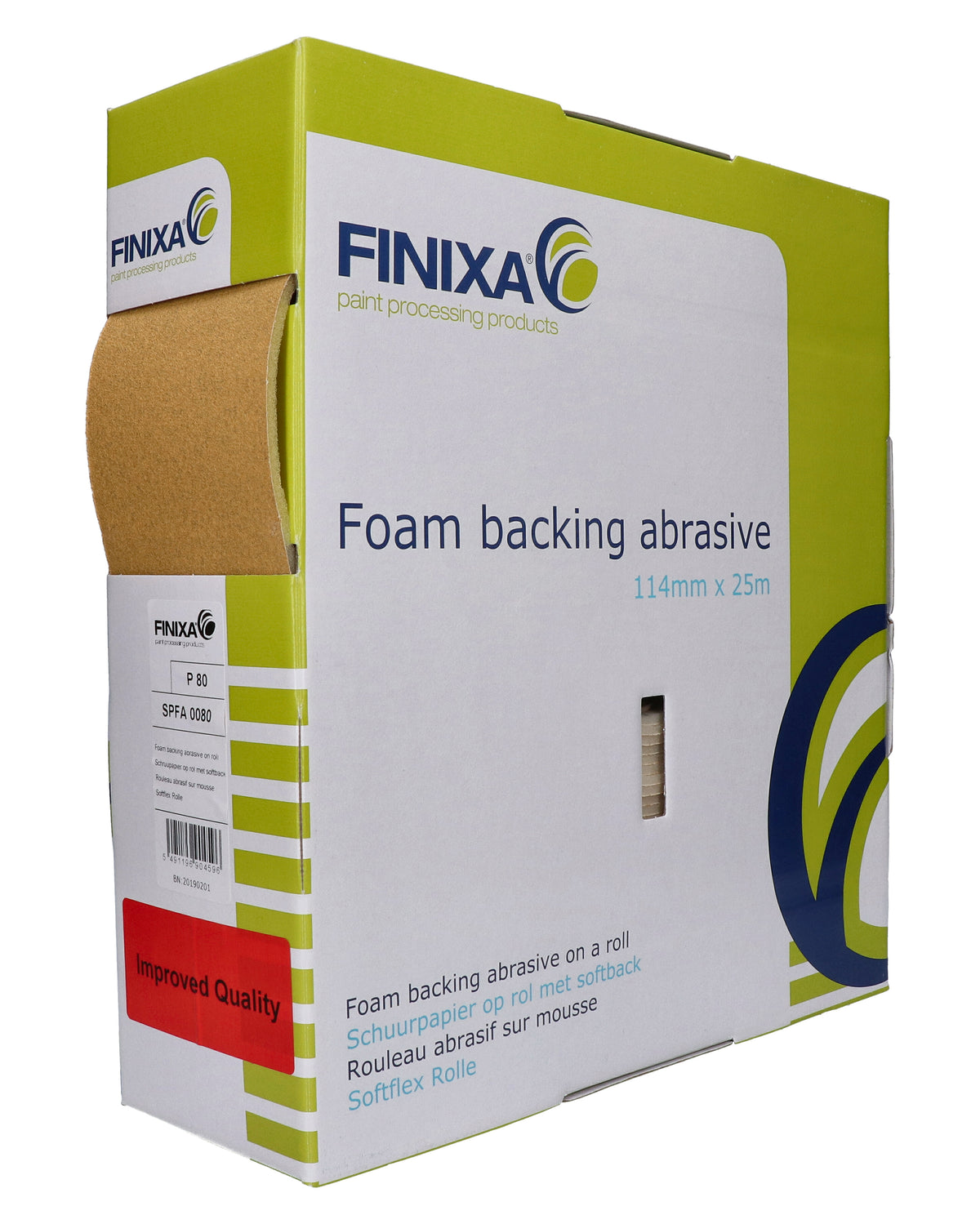 Rouleau De Papier Abrasif Sur Mousse INDASA 115mm X 25m - Grain P600