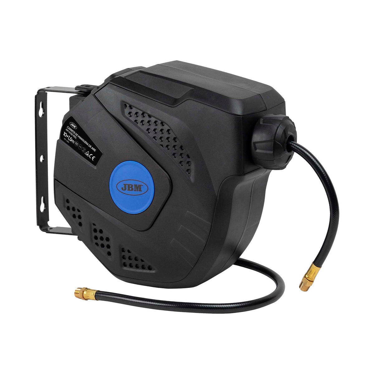 Enrouleur de tuyau d'air 10+1,5 m bleu JBM 53881